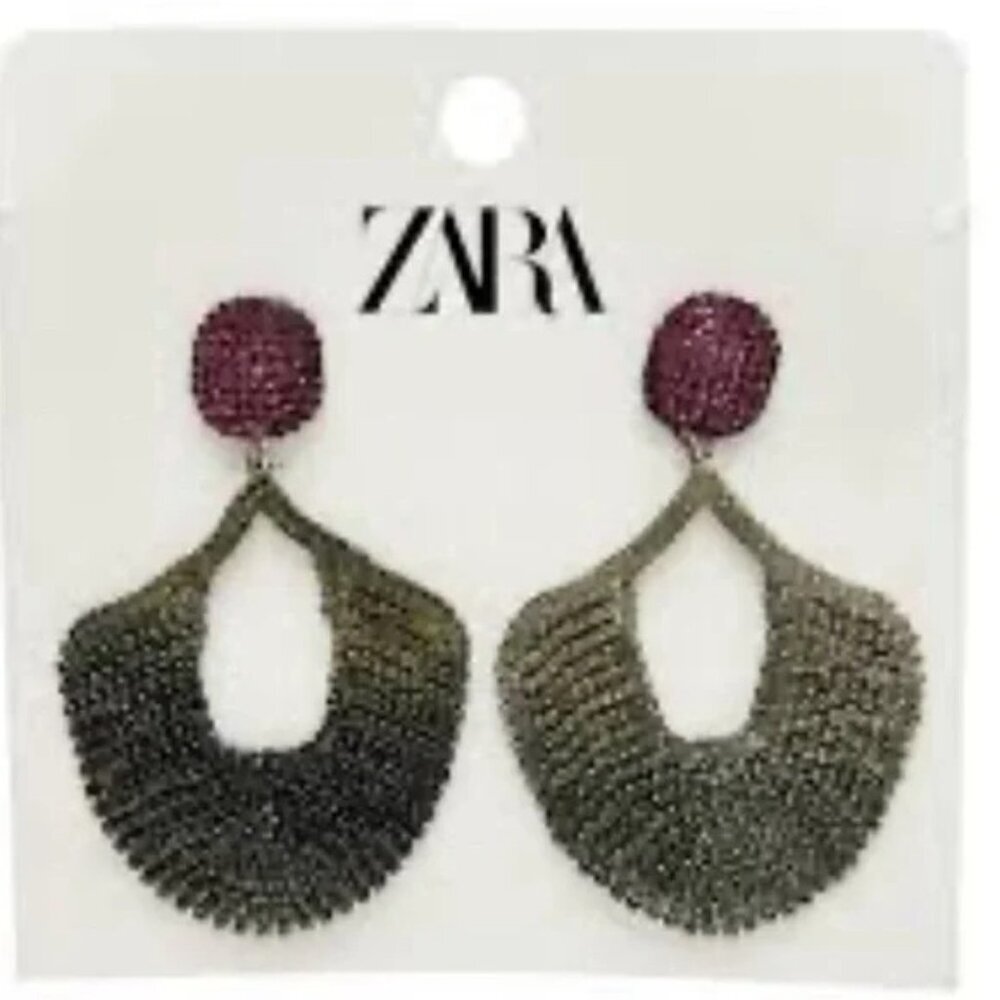 ZARA COLORED JEWEL EARRINGS NWT - Picture 3 of 6